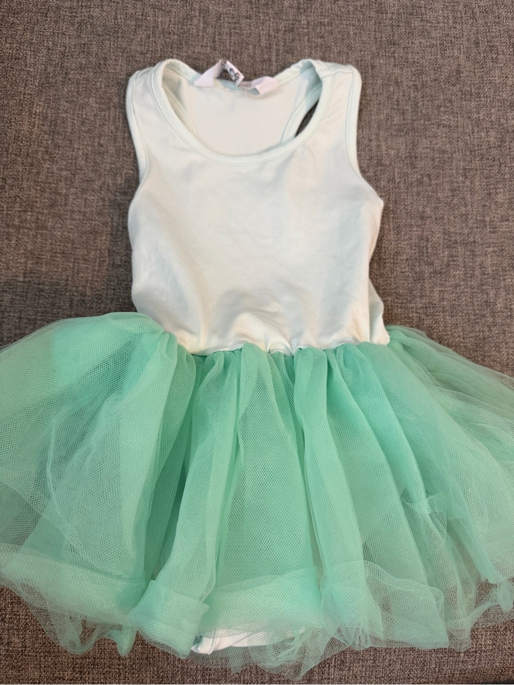Iloveplum Girls Mint Tulle Tutu Racerback Bodysuit Dress - Sleeveless size 2 GUC